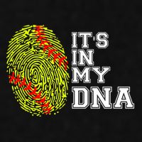 Softball It's In My Dna Fingerprint Catcher And Pitcher Meaningful Gift Ladies PosiCharge Tri-Blend Wicking Tank