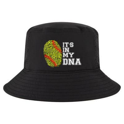 Softball It's In My Dna Fingerprint Catcher And Pitcher Meaningful Gift Cool Comfort Performance Bucket Hat