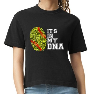 Softball It's In My Dna Fingerprint Catcher And Pitcher Meaningful Gift Comfort Colors Boxy T-Shirt