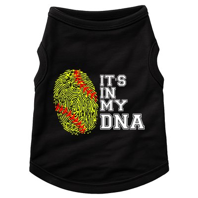 Softball It's In My Dna Fingerprint Catcher And Pitcher Meaningful Gift Doggie Tank