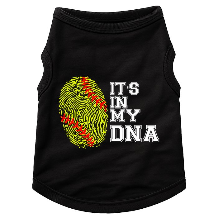 Softball It's In My Dna Fingerprint Catcher And Pitcher Meaningful Gift Doggie Tank