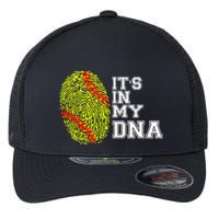 Softball It's In My Dna Fingerprint Catcher And Pitcher Meaningful Gift Flexfit Unipanel Trucker Cap
