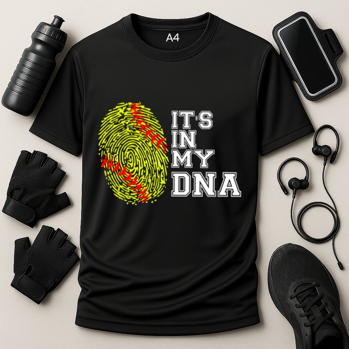 Softball It's In My Dna Fingerprint Catcher And Pitcher Meaningful Gift Performance Shirt