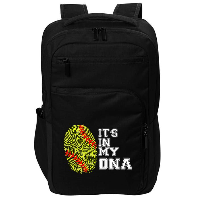 Softball It's In My Dna Fingerprint Catcher And Pitcher Meaningful Gift Impact Tech Backpack