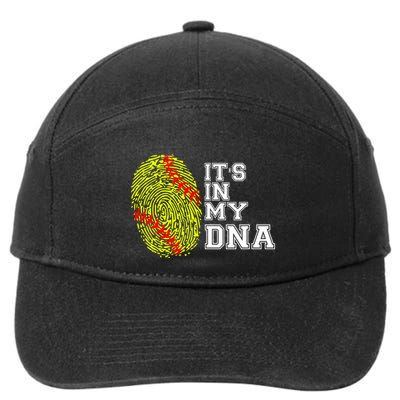 Softball It's In My Dna Fingerprint Catcher And Pitcher Meaningful Gift 7-Panel Snapback Hat