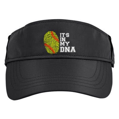 Softball It's In My Dna Fingerprint Catcher And Pitcher Meaningful Gift Adult Drive Performance Visor