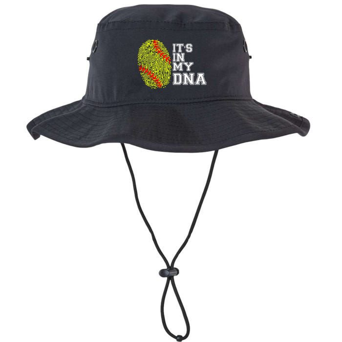 Softball It's In My Dna Fingerprint Catcher And Pitcher Meaningful Gift Bucket Hat