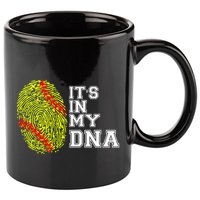 Softball It's In My Dna Fingerprint Catcher And Pitcher Meaningful Gift 11oz C Handle Ceramic Mug