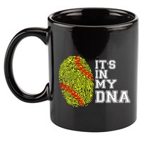 Softball It's In My Dna Fingerprint Catcher And Pitcher Meaningful Gift 11oz C Handle Ceramic Mug