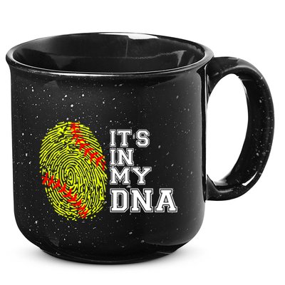 Softball It's In My Dna Fingerprint Catcher And Pitcher Meaningful Gift 15oz Campfire Ceramic Mug