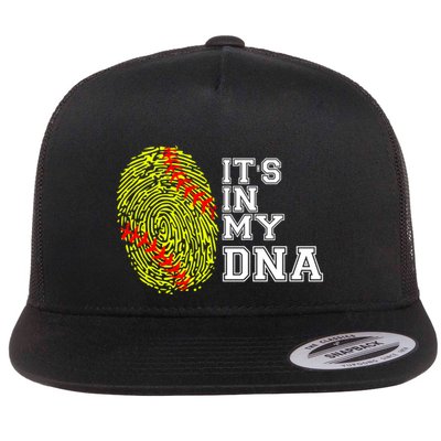 Softball It's In My Dna Fingerprint Catcher And Pitcher Meaningful Gift Flatbill Hat