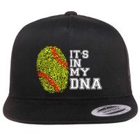 Softball It's In My Dna Fingerprint Catcher And Pitcher Meaningful Gift Flatbill Hat