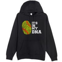 Softball It's In My Dna Fingerprint Catcher And Pitcher Meaningful Gift Premium Pullover Hoodie