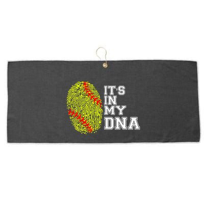 Softball It's In My Dna Fingerprint Catcher And Pitcher Meaningful Gift Large Microfiber Waffle Golf Towel