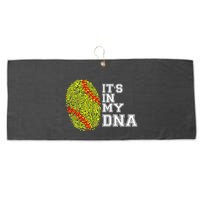 Softball It's In My Dna Fingerprint Catcher And Pitcher Meaningful Gift Large Microfiber Waffle Golf Towel