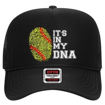 Softball It's In My Dna Fingerprint Catcher And Pitcher Meaningful Gift Trucker Hat