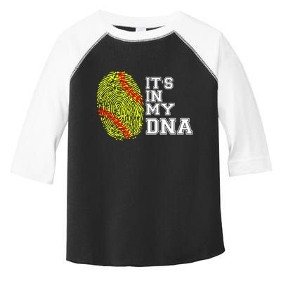 Softball It's In My Dna Fingerprint Catcher And Pitcher Meaningful Gift Toddler Fine Jersey T-Shirt