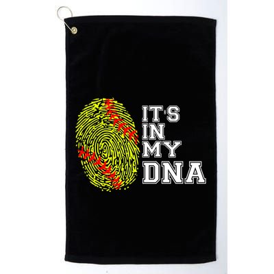 Softball It's In My Dna Fingerprint Catcher And Pitcher Meaningful Gift Golf Towel