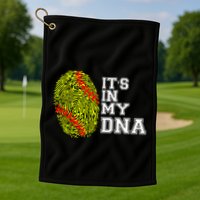 Softball It's In My Dna Fingerprint Catcher And Pitcher Meaningful Gift Golf Towel