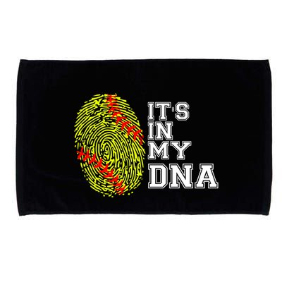 Softball It's In My Dna Fingerprint Catcher And Pitcher Meaningful Gift Microfiber Hand Towel