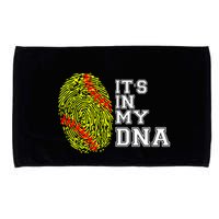 Softball It's In My Dna Fingerprint Catcher And Pitcher Meaningful Gift Microfiber Hand Towel