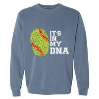 Softball It's In My Dna Fingerprint Catcher And Pitcher Meaningful Gift Garment-Dyed Sweatshirt