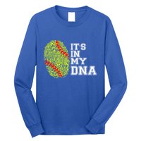 Softball It's In My Dna Fingerprint Catcher And Pitcher Meaningful Gift Long Sleeve Shirt