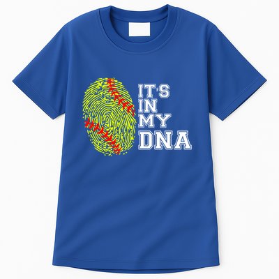 Softball It's In My Dna Fingerprint Catcher And Pitcher Meaningful Gift Tall T-Shirt
