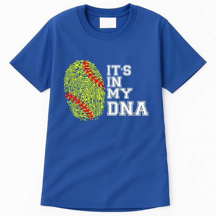 Softball It's In My Dna Fingerprint Catcher And Pitcher Meaningful Gift Tall T-Shirt