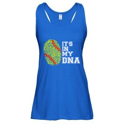 Softball It's In My Dna Fingerprint Catcher And Pitcher Meaningful Gift Ladies Essential Flowy Tank