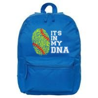 Softball It's In My Dna Fingerprint Catcher And Pitcher Meaningful Gift 16 in Basic Backpack