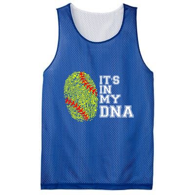 Softball It's In My Dna Fingerprint Catcher And Pitcher Meaningful Gift Mesh Reversible Basketball Jersey Tank