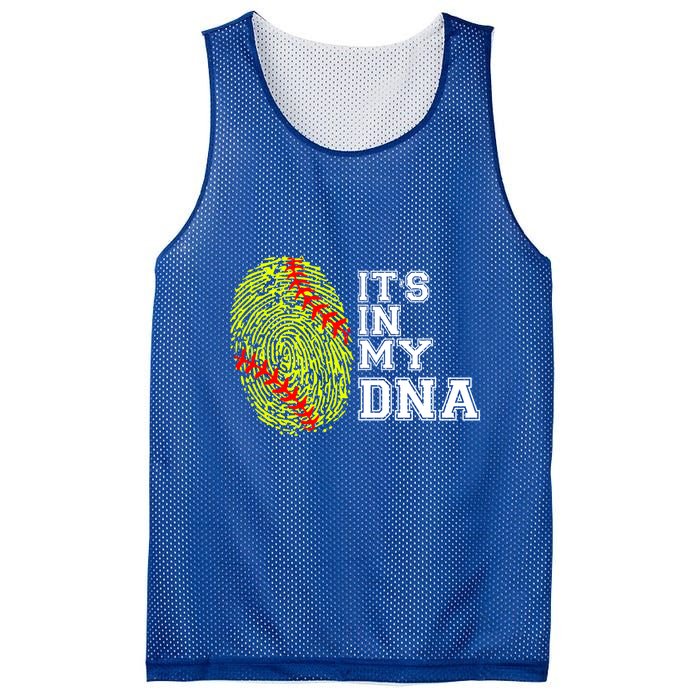 Softball It's In My Dna Fingerprint Catcher And Pitcher Meaningful Gift Mesh Reversible Basketball Jersey Tank