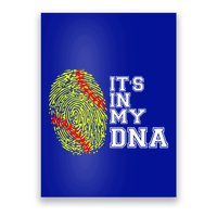 Softball It's In My Dna Fingerprint Catcher And Pitcher Meaningful Gift Poster