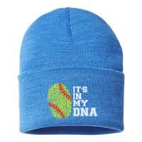 Softball It's In My Dna Fingerprint Catcher And Pitcher Meaningful Gift Sustainable Knit Beanie