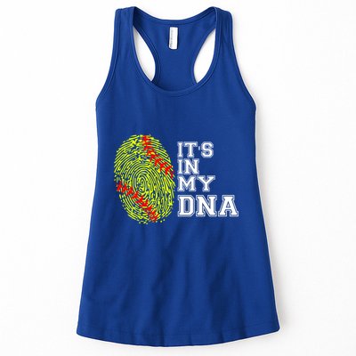 Softball It's In My Dna Fingerprint Catcher And Pitcher Meaningful Gift Womens Tank Top