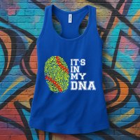 Softball It's In My Dna Fingerprint Catcher And Pitcher Meaningful Gift Womens Tank Top