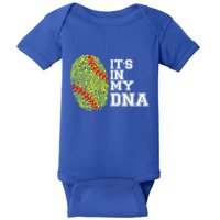 Softball It's In My Dna Fingerprint Catcher And Pitcher Meaningful Gift Baby Bodysuit