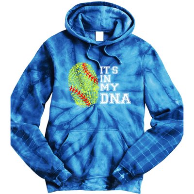Softball It's In My Dna Fingerprint Catcher And Pitcher Meaningful Gift Tie Dye Hoodie