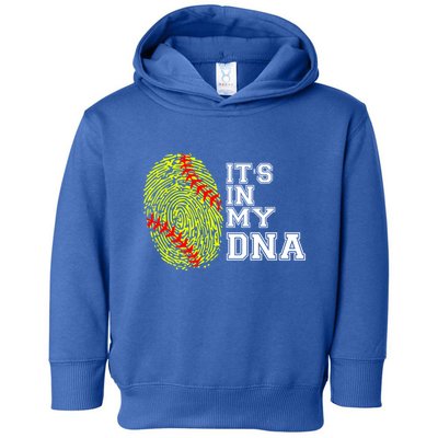 Softball It's In My Dna Fingerprint Catcher And Pitcher Meaningful Gift Toddler Hoodie