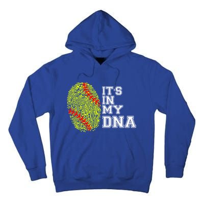 Softball It's In My Dna Fingerprint Catcher And Pitcher Meaningful Gift Tall Hoodie