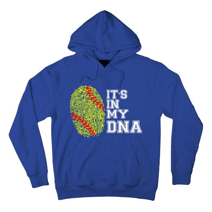 Softball It's In My Dna Fingerprint Catcher And Pitcher Meaningful Gift Tall Hoodie