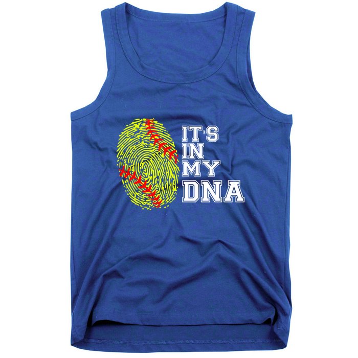 Softball It's In My Dna Fingerprint Catcher And Pitcher Meaningful Gift Tank Top