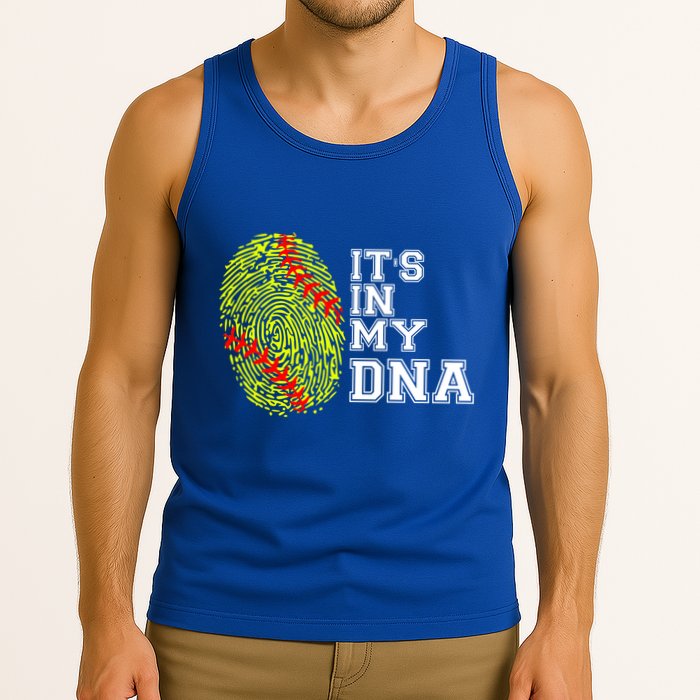 Softball It's In My Dna Fingerprint Catcher And Pitcher Meaningful Gift Tank Top