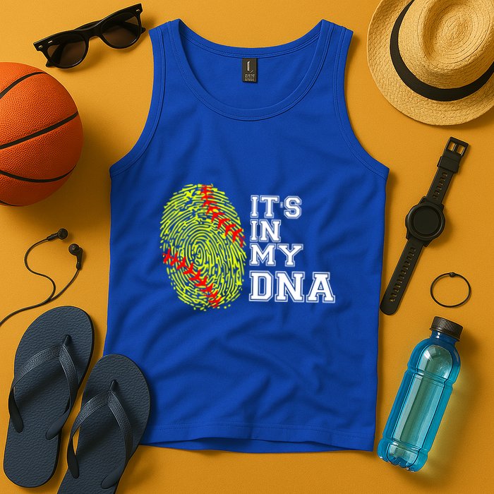 Softball It's In My Dna Fingerprint Catcher And Pitcher Meaningful Gift Tank Top