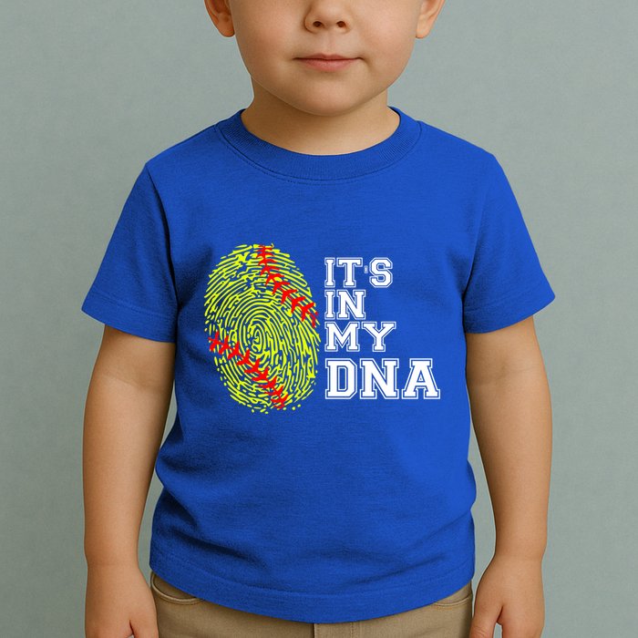 Softball It's In My Dna Fingerprint Catcher And Pitcher Meaningful Gift Toddler T-Shirt