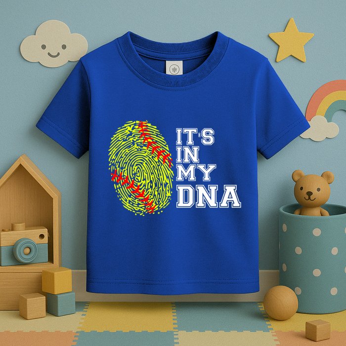 Softball It's In My Dna Fingerprint Catcher And Pitcher Meaningful Gift Toddler T-Shirt