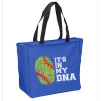 Softball It's In My Dna Fingerprint Catcher And Pitcher Meaningful Gift Zip Tote Bag