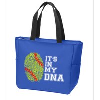 Softball It's In My Dna Fingerprint Catcher And Pitcher Meaningful Gift Zip Tote Bag