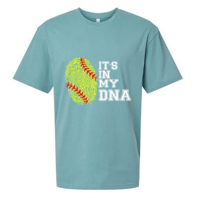 Softball It's In My Dna Fingerprint Catcher And Pitcher Meaningful Gift Sueded Cloud Jersey T-Shirt